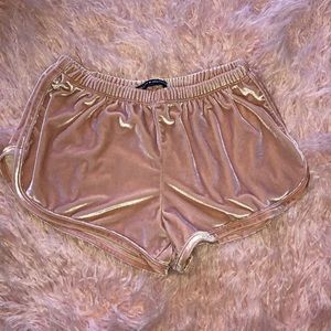 Brandy Melville Pink Velvet Shorts